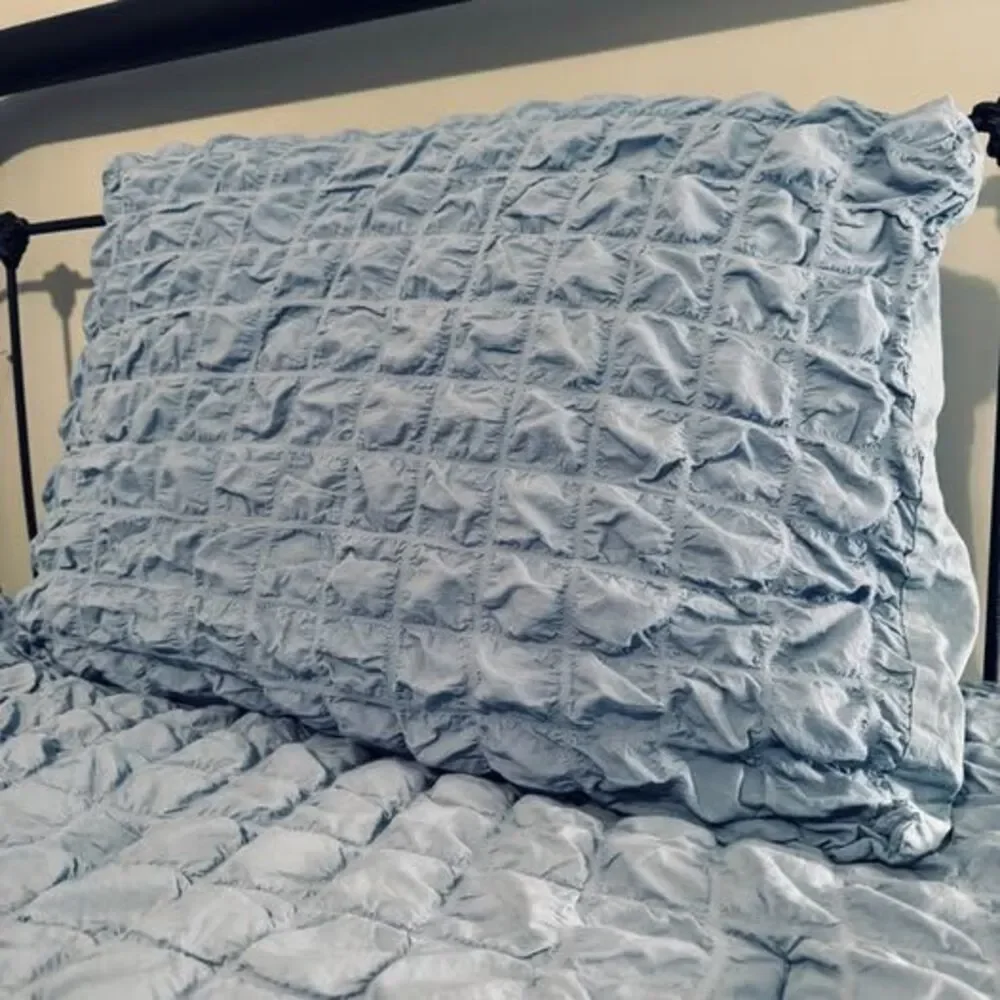 Twin XL Blue Cotton Comforter Set 2 Piece Dorm Bedding Sham Included